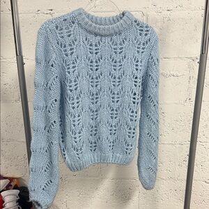 Tularosa Sky Blue Open Knit Sweater Size Small - LIKE NEW
